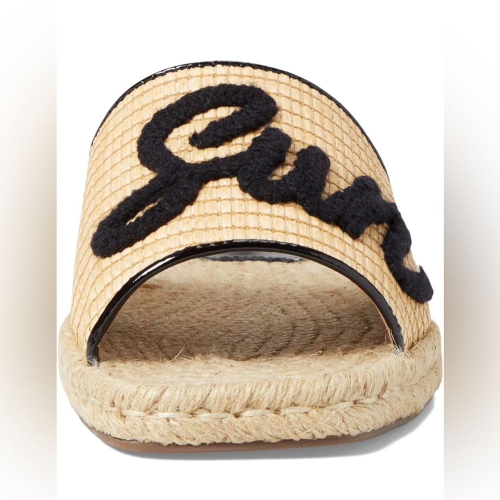 SCHUTZ SUN SUN RAFFIA SLIDE SANDALS 7.5